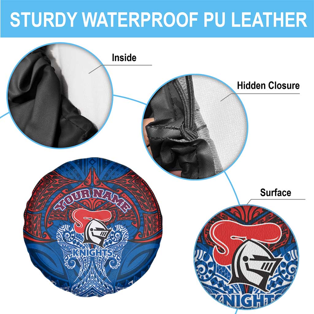Personalized Newcastle Knights Spare Tire Cover Polynesian Tribal Pattern Style