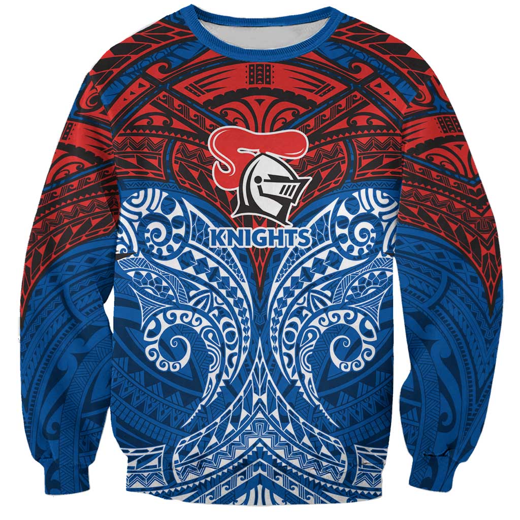 Personalized Newcastle Knights Sweatshirt Polynesian Tribal Pattern Style