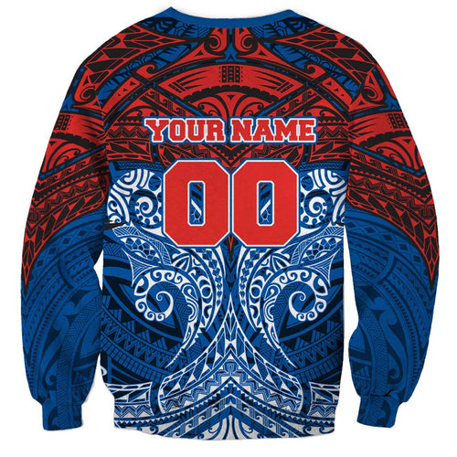 Personalized Newcastle Knights Sweatshirt Polynesian Tribal Pattern Style