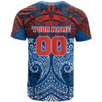 Personalized Newcastle Knights T Shirt Polynesian Tribal Pattern Style