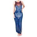 Personalized Newcastle Knights Tank Maxi Dress Polynesian Tribal Pattern Style
