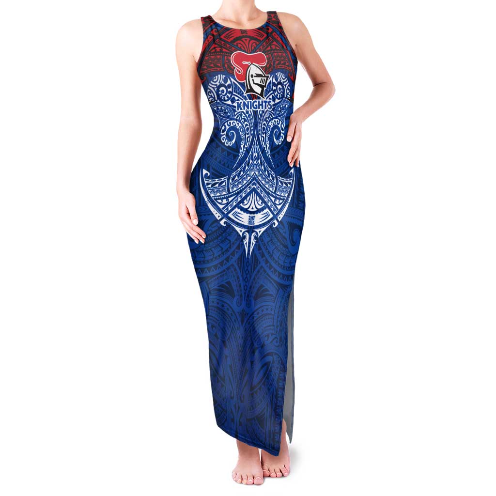 Personalized Newcastle Knights Tank Maxi Dress Polynesian Tribal Pattern Style