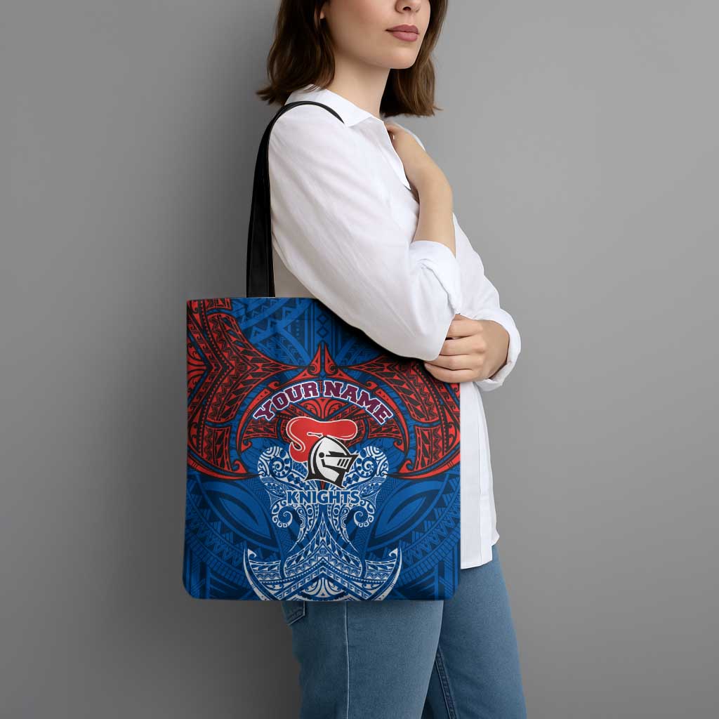 Personalized Newcastle Knights Tote Bag Polynesian Tribal Pattern Style