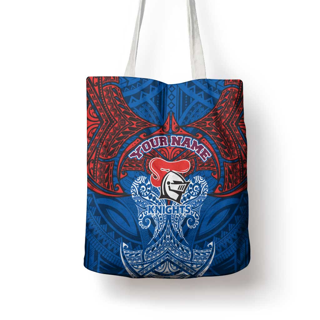 Personalized Newcastle Knights Tote Bag Polynesian Tribal Pattern Style