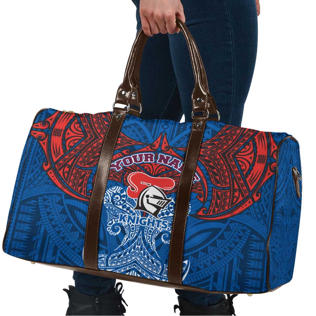 Personalized Newcastle Knights Travel Bag Polynesian Tribal Pattern Style