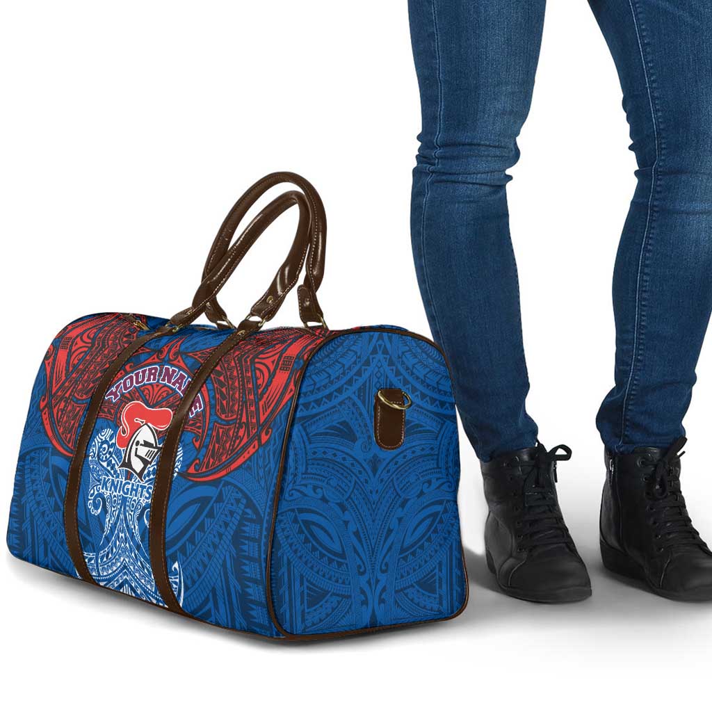 Personalized Newcastle Knights Travel Bag Polynesian Tribal Pattern Style