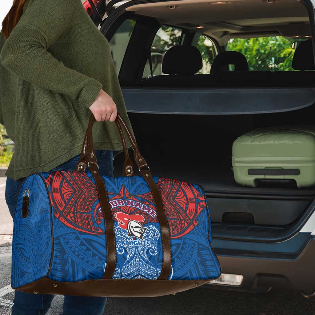 Personalized Newcastle Knights Travel Bag Polynesian Tribal Pattern Style
