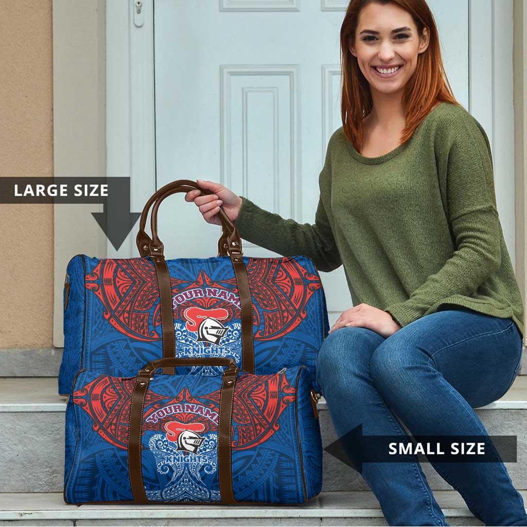 Personalized Newcastle Knights Travel Bag Polynesian Tribal Pattern Style