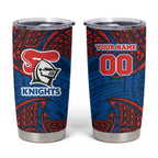 Personalized Newcastle Knights Tumbler Cup Polynesian Tribal Pattern Style