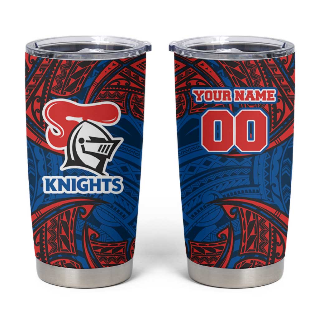 Personalized Newcastle Knights Tumbler Cup Polynesian Tribal Pattern Style
