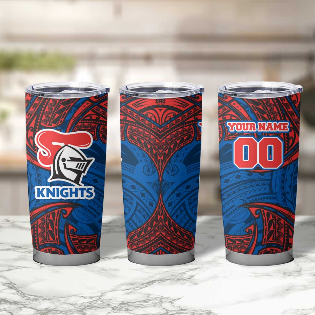 Personalized Newcastle Knights Tumbler Cup Polynesian Tribal Pattern Style