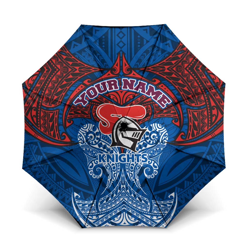 Personalized Newcastle Knights Umbrella Polynesian Tribal Pattern Style
