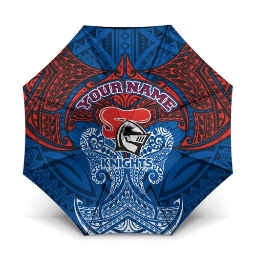 Personalized Newcastle Knights Umbrella Polynesian Tribal Pattern Style