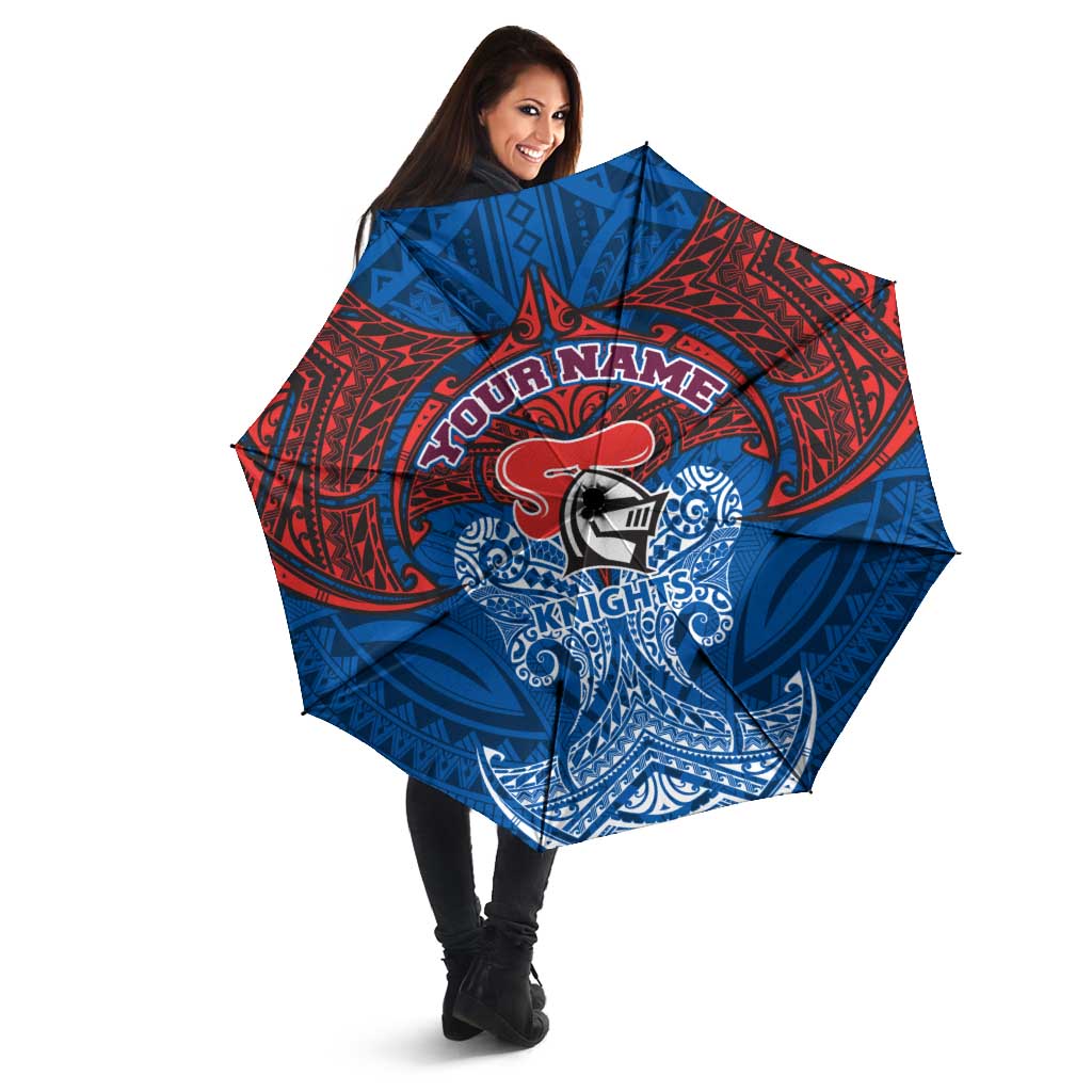 Personalized Newcastle Knights Umbrella Polynesian Tribal Pattern Style