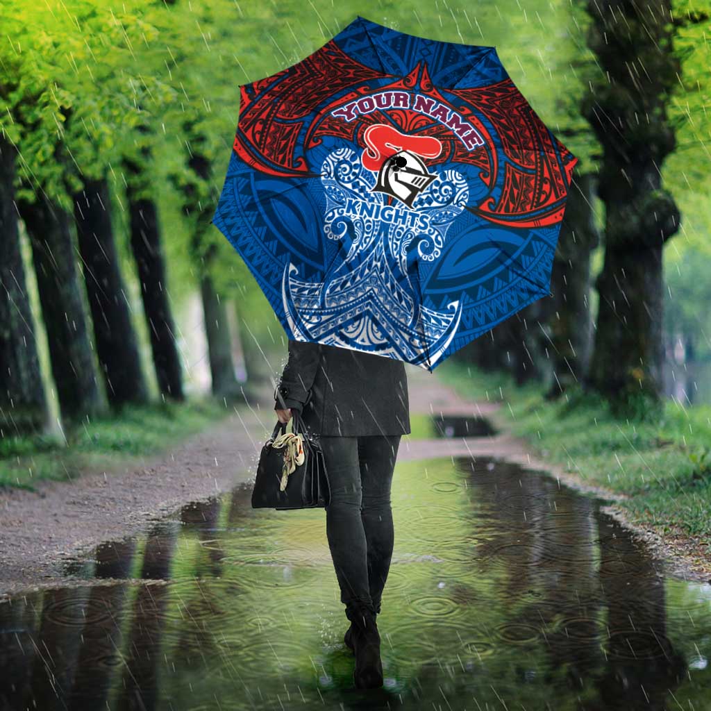 Personalized Newcastle Knights Umbrella Polynesian Tribal Pattern Style