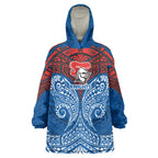 Personalized Newcastle Knights Wearable Blanket Hoodie Polynesian Tribal Pattern Style