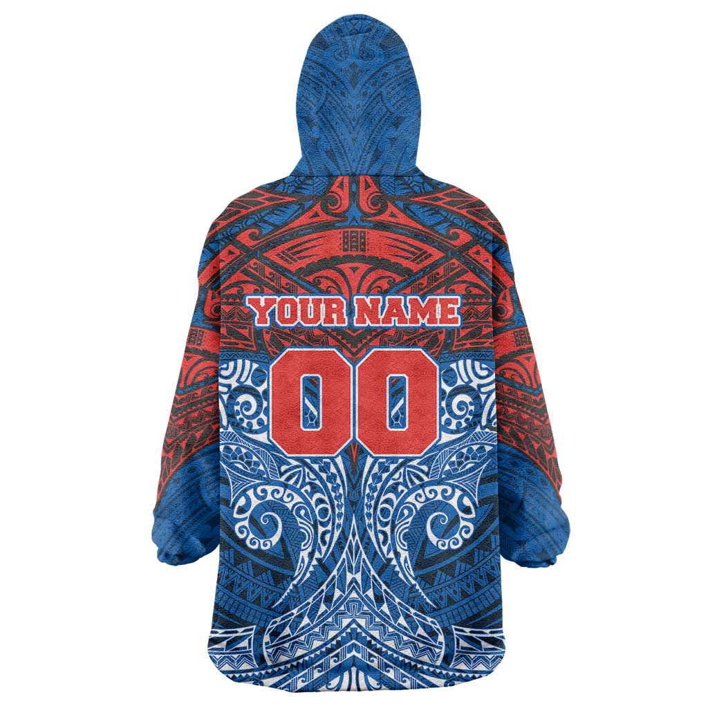 Personalized Newcastle Knights Wearable Blanket Hoodie Polynesian Tribal Pattern Style
