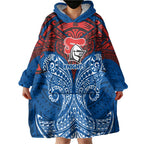 Personalized Newcastle Knights Wearable Blanket Hoodie Polynesian Tribal Pattern Style