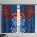 Personalized Newcastle Knights Window Curtain Polynesian Tribal Pattern Style