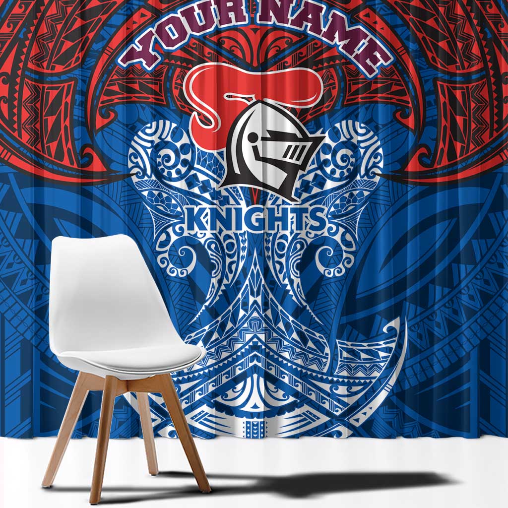 Personalized Newcastle Knights Window Curtain Polynesian Tribal Pattern Style