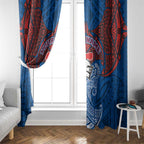 Personalized Newcastle Knights Window Curtain Polynesian Tribal Pattern Style