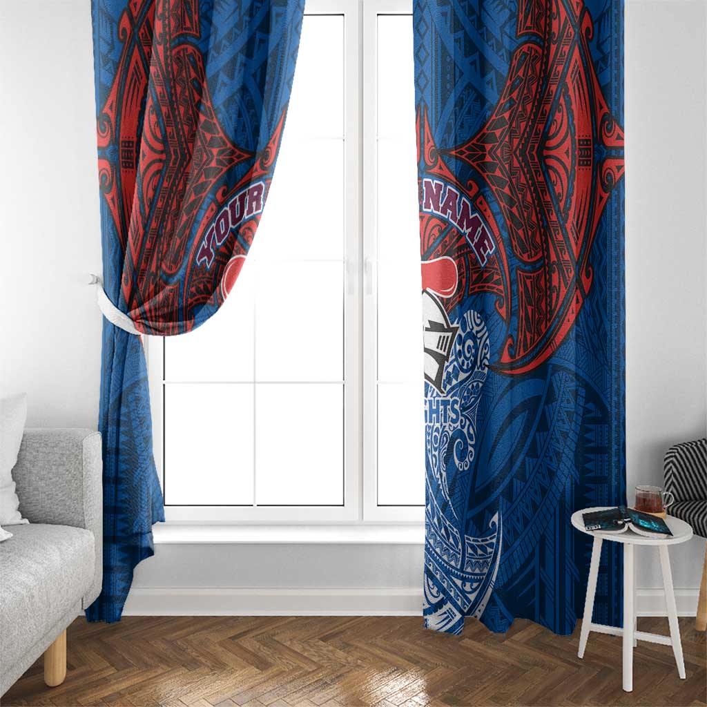 Personalized Newcastle Knights Window Curtain Polynesian Tribal Pattern Style