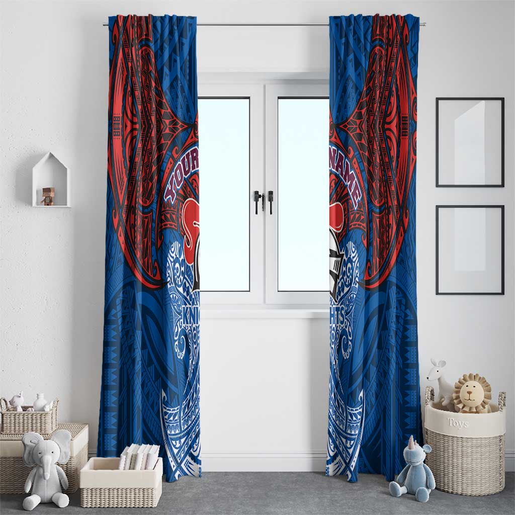 Personalized Newcastle Knights Window Curtain Polynesian Tribal Pattern Style