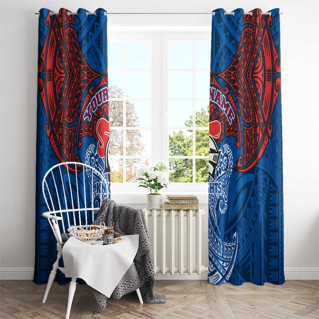 Personalized Newcastle Knights Window Curtain Polynesian Tribal Pattern Style