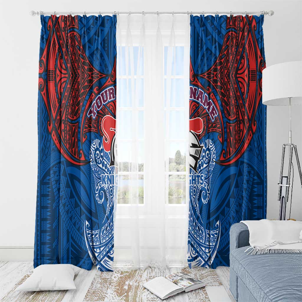Personalized Newcastle Knights Window Curtain Polynesian Tribal Pattern Style