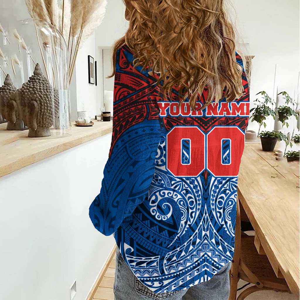 Personalized Newcastle Knights Women Casual Shirt Polynesian Tribal Pattern Style
