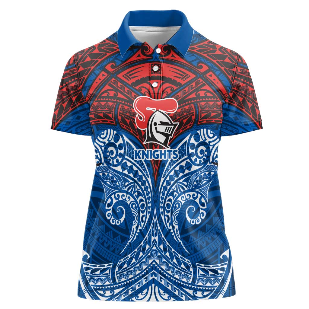 Personalized Newcastle Knights Women Polo Shirt Polynesian Tribal Pattern Style