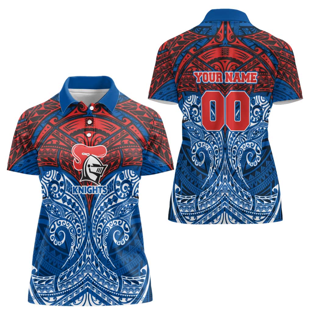 Personalized Newcastle Knights Women Polo Shirt Polynesian Tribal Pattern Style
