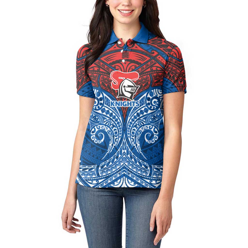 Personalized Newcastle Knights Women Polo Shirt Polynesian Tribal Pattern Style