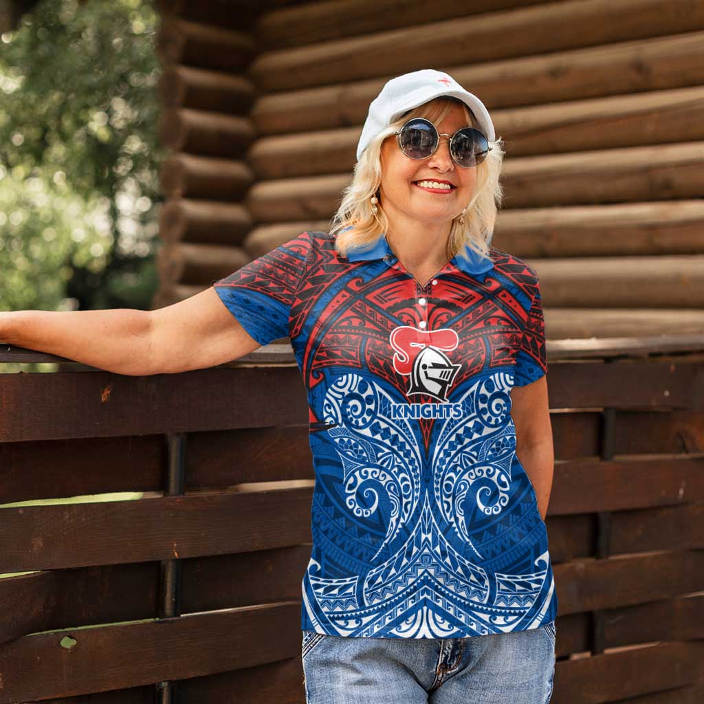 Personalized Newcastle Knights Women Polo Shirt Polynesian Tribal Pattern Style