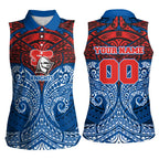 Personalized Newcastle Knights Women Sleeveless Polo Shirt Polynesian Tribal Pattern Style