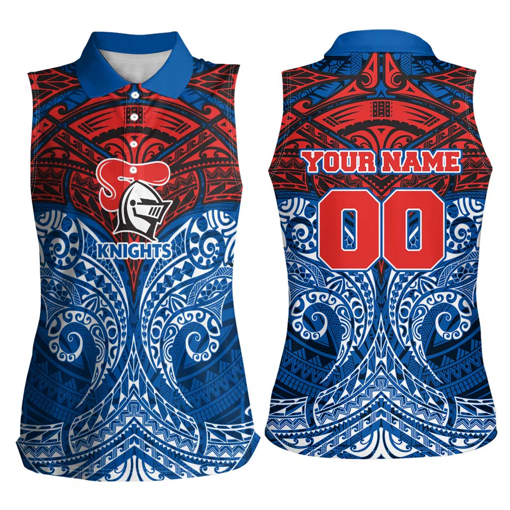 Personalized Newcastle Knights Women Sleeveless Polo Shirt Polynesian Tribal Pattern Style