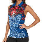 Personalized Newcastle Knights Women Sleeveless Polo Shirt Polynesian Tribal Pattern Style