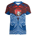 Personalized Newcastle Knights Women V-Neck T-Shirt Polynesian Tribal Pattern Style