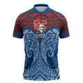 Personalized Newcastle Knights Zipper Polo Shirt Polynesian Tribal Pattern Style