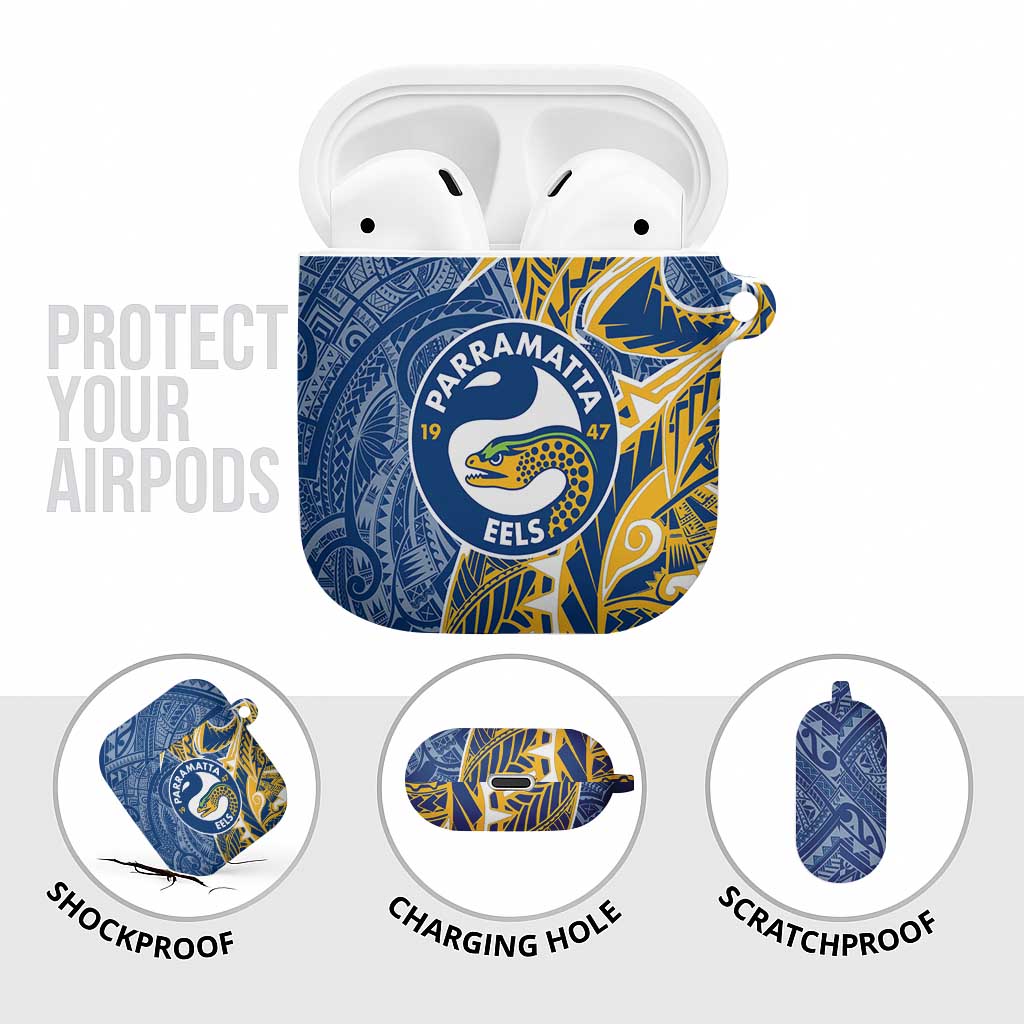 Parramatta Eels AirPods Case Polynesian Tribal Tattoo Pacific Sport Art