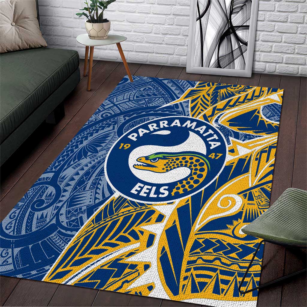 Parramatta Eels Area Rug Polynesian Tribal Tattoo Pacific Sport Art