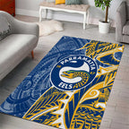 Parramatta Eels Area Rug Polynesian Tribal Tattoo Pacific Sport Art