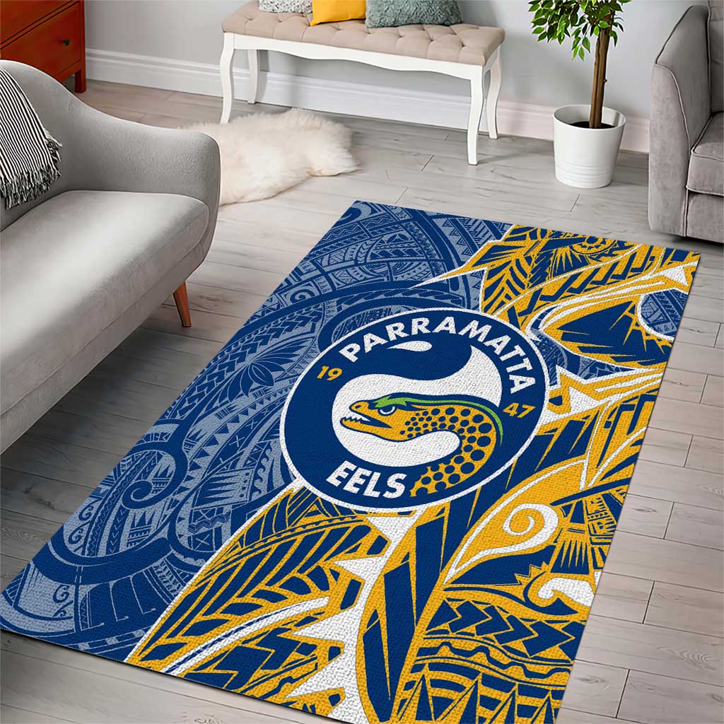 Parramatta Eels Area Rug Polynesian Tribal Tattoo Pacific Sport Art