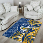 Parramatta Eels Area Rug Polynesian Tribal Tattoo Pacific Sport Art