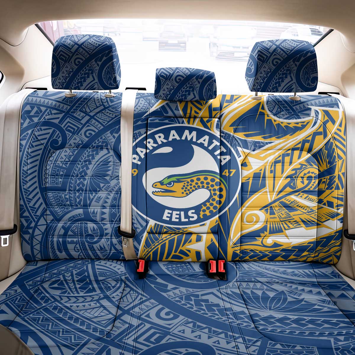 Parramatta Eels Back Car Seat Cover Polynesian Tribal Tattoo Pacific Sport Art