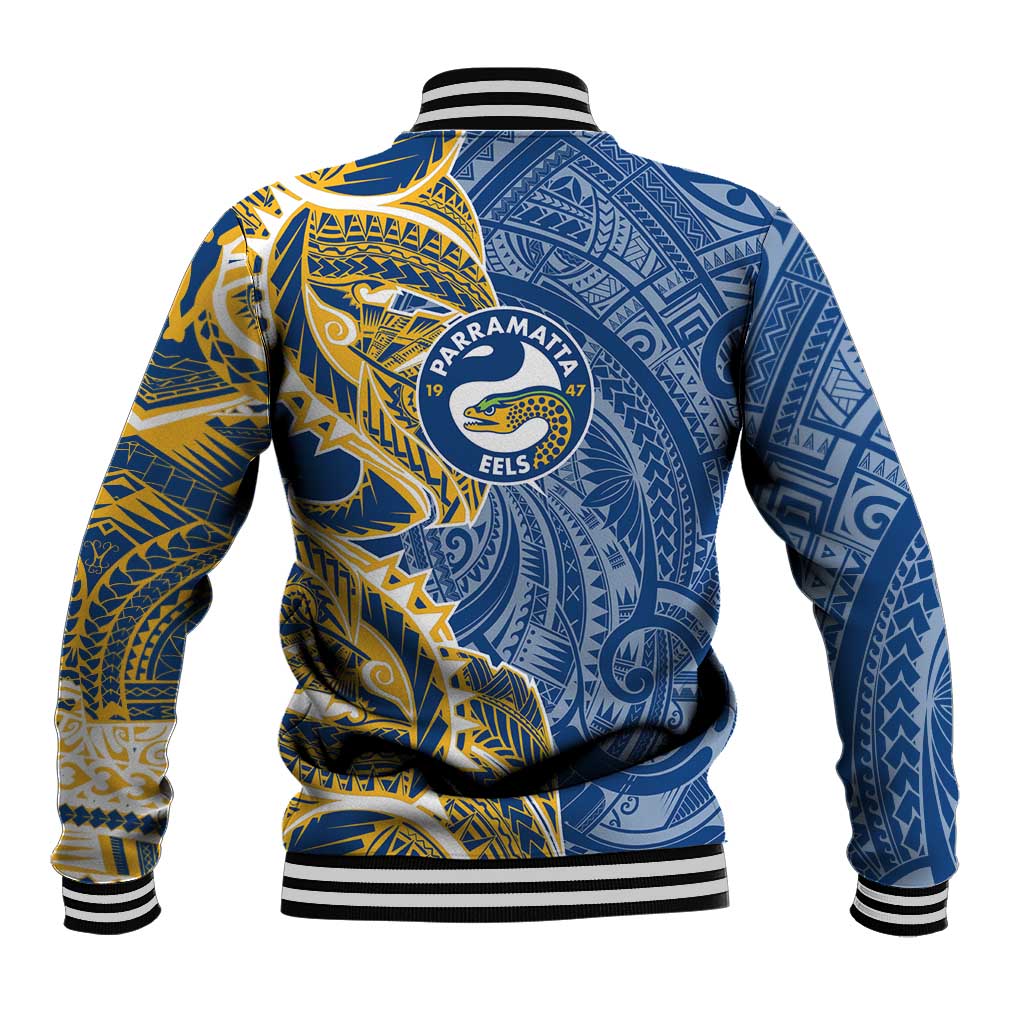 Parramatta Eels Baseball Jacket Polynesian Tribal Tattoo Pacific Sport Art