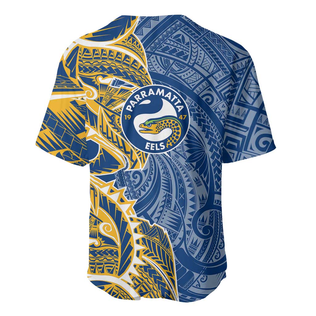 Parramatta Eels Baseball Jersey Polynesian Tribal Tattoo Pacific Sport Art