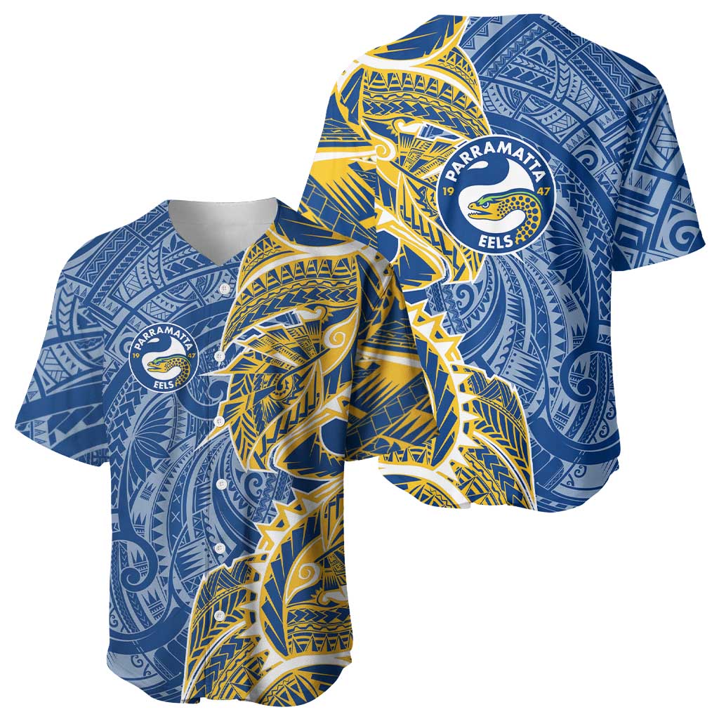 Parramatta Eels Baseball Jersey Polynesian Tribal Tattoo Pacific Sport Art