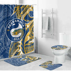 Parramatta Eels Bathroom Set Polynesian Tribal Tattoo Pacific Sport Art