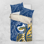 Parramatta Eels Bedding Set Polynesian Tribal Tattoo Pacific Sport Art